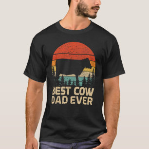T-shirt Mens Retro Vintage Best Cow Papa Jamais Fête des p