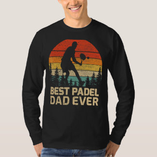 T-shirt Mens Retro Vintage Best Padel Papa Ever Da Père