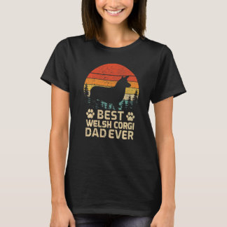 T-shirt Mens Retro Vintage Best Welsh Corgi Papa Jamais Fa