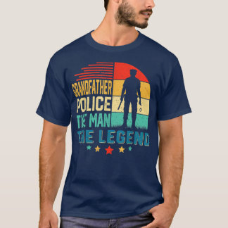 T-shirt Mens Retro Vintage Grand-père Police L'homme L'hom