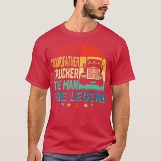 T-shirt Mens Retro Vintage Grandfather Trucker The Man The