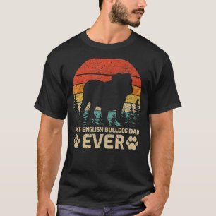 T-shirt Mens Retro Vintage Meilleur Anglais Bulldog Papa J