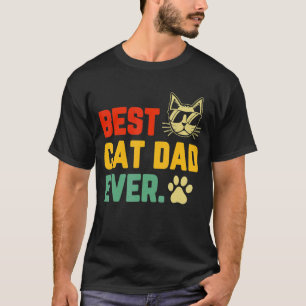 T-shirt Mens Retro Vintage Meilleur Chat Papa Jamais Chat 
