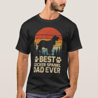 T-shirt Mens Retro Vintage Meilleur Cocker Espagnol Papa J