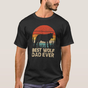 T-shirt Mens Retro Vintage Meilleur Loup Papa Jamais Fête