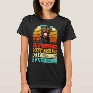 T-shirt Mens Retro Vintage Meilleur Rottweiler Papa Jamais