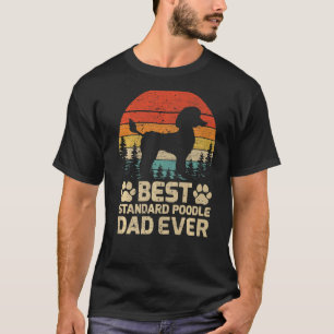 T-shirt Mens Retro Vintage meilleur standard Poodle Papa J