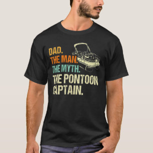 T-shirt Mens Retro Vintage Papa Pontoon Bateau Capitaine B