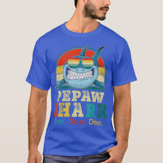 T-shirt Mens Retro Vintage Pepaw Shark Famille amusante po