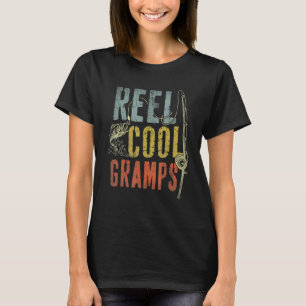 T-shirt Mens Retro Vintage Reel Cool Gramps Pêche Père