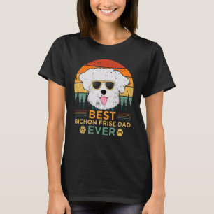 T-shirt Mens Retro Vintage Sunset Best Bichon Frise Papa F
