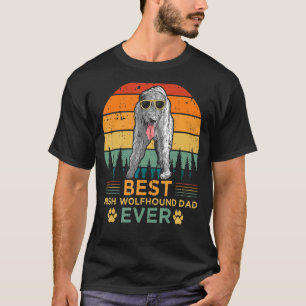 T-shirt Mens Retro Vintage Sunset Best Irish Wolfhound Pap