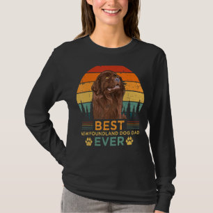 T-shirt Mens Retro Vintage Sunset Best Newfoundland Dog Da