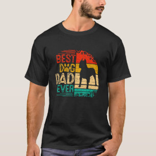 T-shirt Mens Retro Vintage Sunset Best Pitbull Chien Papa