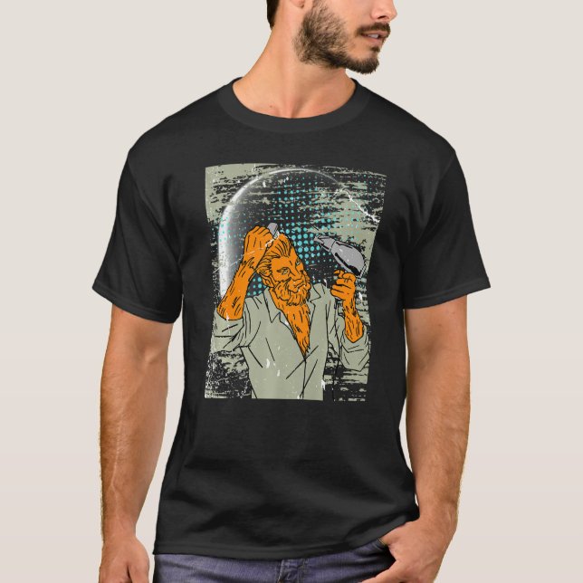 T-shirt Mens Retro Wolf Outfit Halloween Werewolf   (Devant)