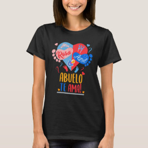 T-shirt Mens Rosa Azul Abuelo te Ama Révélation de genre