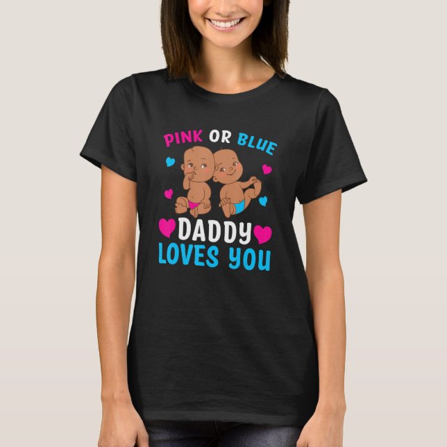T-shirt Mens rose ou bleu papa t'aime papa à être Gen (Devant)