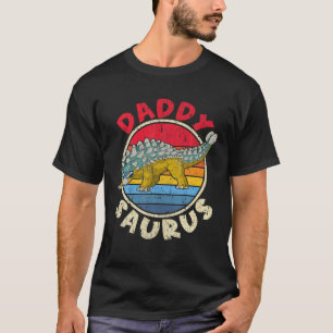T-shirt Mens Saurus Daddy I Ankylosaurus Dinosaur I Famill