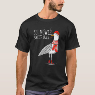 T-shirt Mens Sei Möwe Scheiß Drauf Seagull Mer du Nord