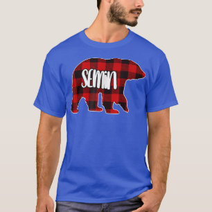 T-shirt Mens Semin Ours Personnalisé Rouge Buffalo Plaid N