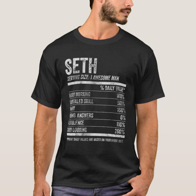 T-shirt Mens Seth Nutrition Personalized Name Funny Name F (Devant)
