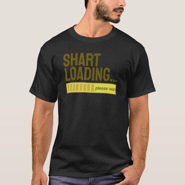 T-shirt Mens SHART CHARGEMENT S'IL VOUS PLAÎT ATTENDRE Drô (Devant)
