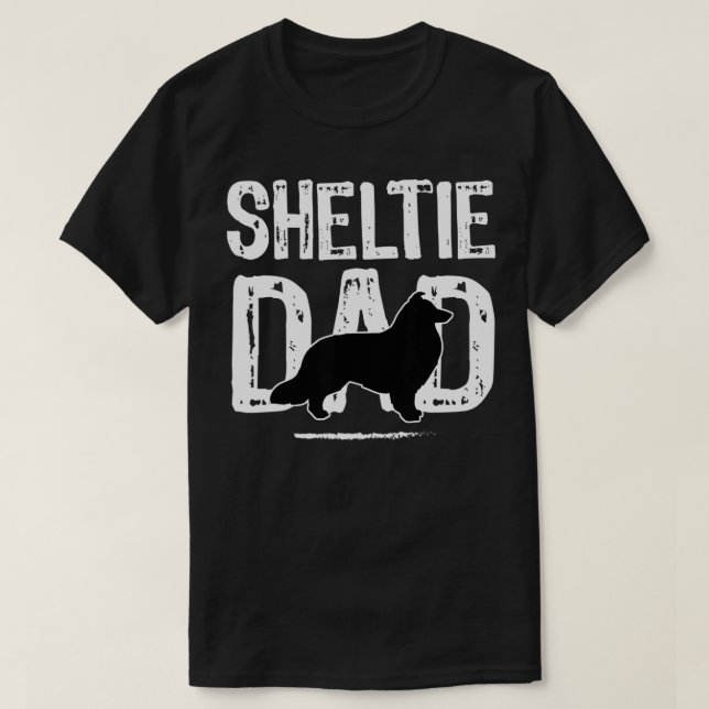 T-shirt Mens Sheltie, Sheltie Dad Awesome Distressed Tet S (Design devant)