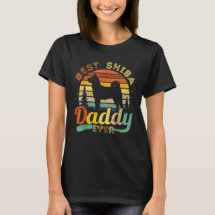 T-shirt Mens Shiba Inu Papa Best Daddy Chien Retro Vintage