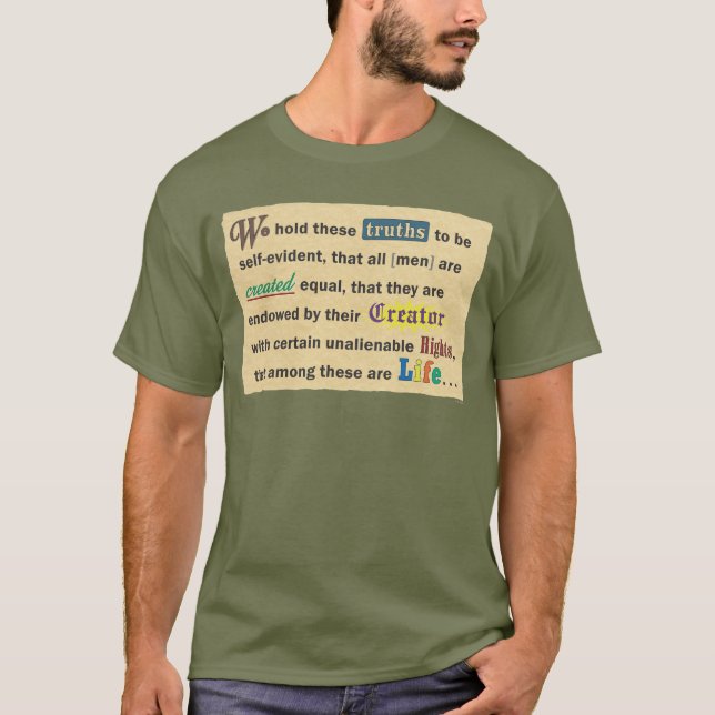 T-shirt Men's shirts with a declaration. (Devant)