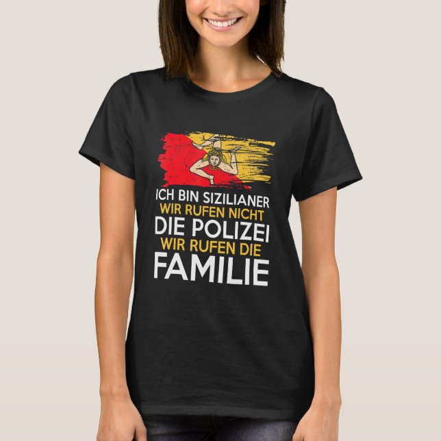 T-shirt Mens Sicile Famille Sicilienne Sicilien (Devant)