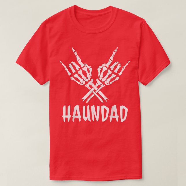 T-shirt Mens Skeleton Rock Graphisme Halloween Devil Horns (Design devant)