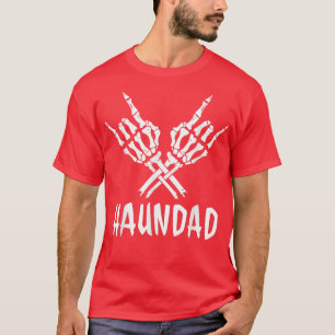 T-shirt Mens Skeleton Rock Graphisme Halloween Devil Horns
