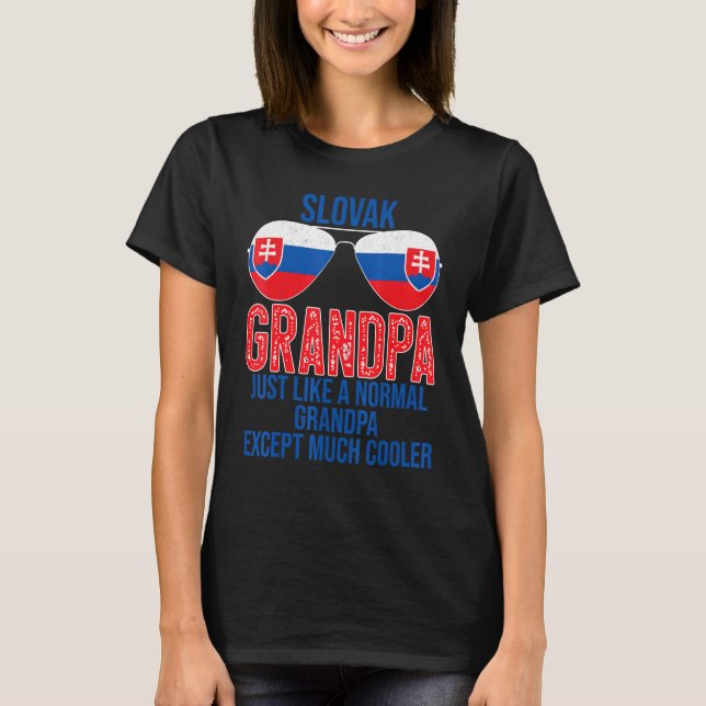 T-shirt Mens Slovaque Grand-père Slovaquie Drapeau Lunette (Devant)