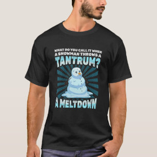 T-shirt Mens Snowman Tantrum Meltdown plaisanteries papas