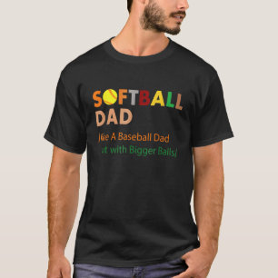 T-shirt Mens Softball Papa Comme Un Père De Baseball Mais
