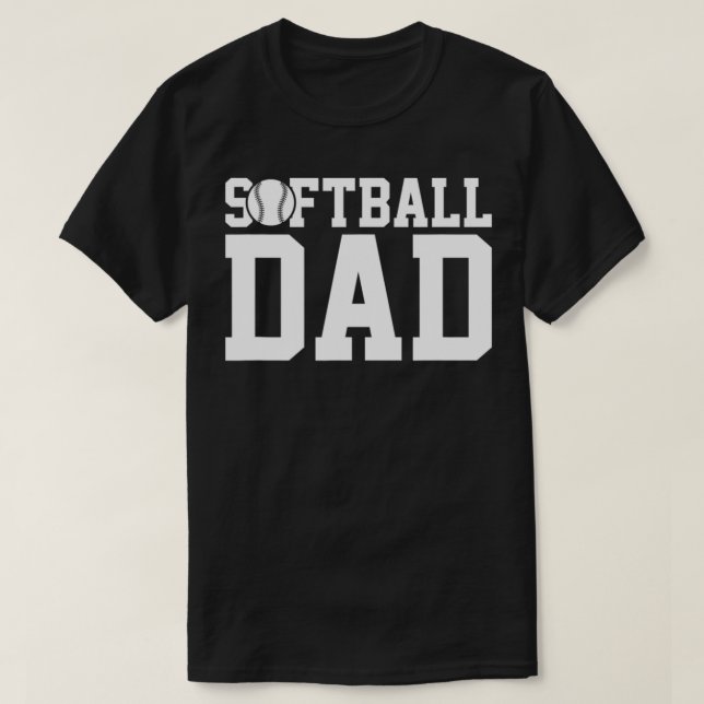 T-shirt Mens Softball Parents Fête des pères Softball Papa (Design devant)