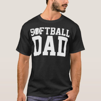 T-shirt Mens Softball Parents Fête des pères Softball Papa