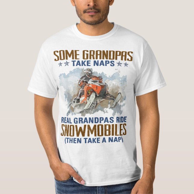 T-shirt Mens Some Grandpas Take Naps Real Grandpas Ride Sn (Devant)