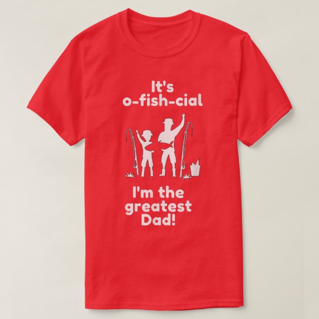T-shirt Mens Son plus grand père, pêchant un poisson  (Design devant)
