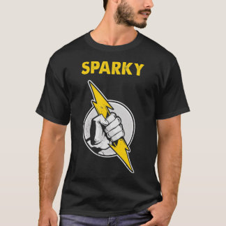 T-shirt Mens Sparky Electricien Hand Lightning