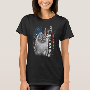 T-shirt Mens Spitz Papa Vintage American Flag Père Fête