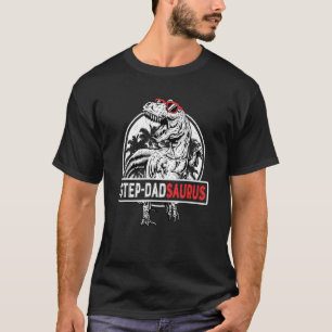 T-shirt Mens Step Dadsaurus Rex Dinosaur Step Papa Saurus 