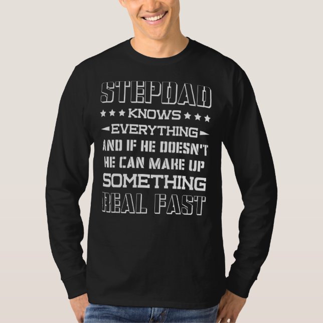 T-shirt Mens Stepdad connaît tout Stepfather Père Fi (Devant)