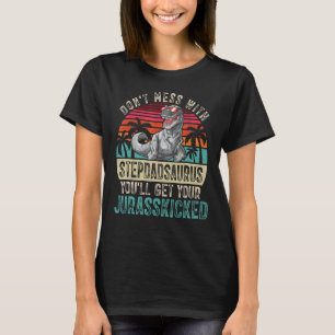 T-shirt Mens Stepdad Dinosaures Retro Papa Fête des pères