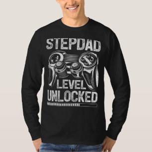 T-shirt Mens Stepdad Niveau Déverrouillé Vidéo Gamer Père