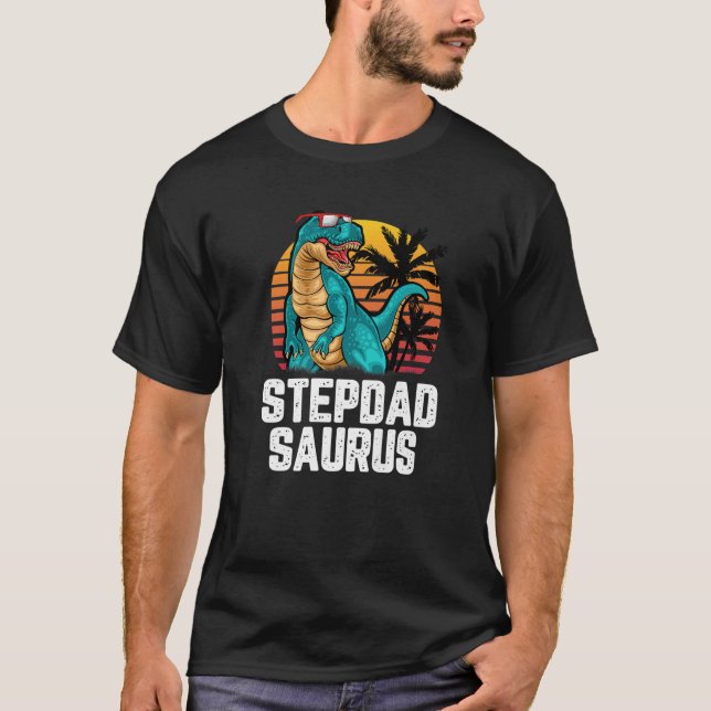 T-shirt Mens Stepdad Saurus Dinosaur Funny Stepdadsaurus R (Devant)