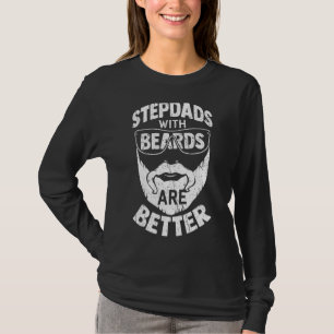 T-shirt Mens Stepdads With Beards Are Better Distress Funn