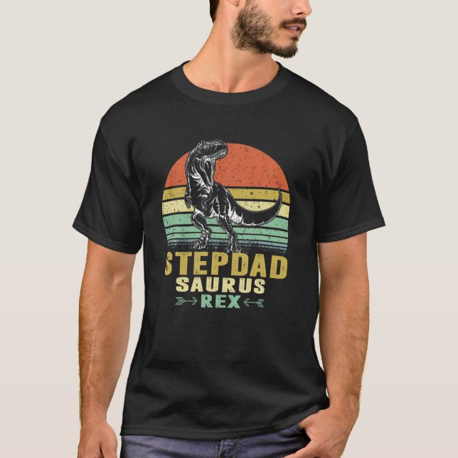 T-shirt Mens Stepdadsaurus T Rex Dinosaur Funny Stepdad Sa (Devant)