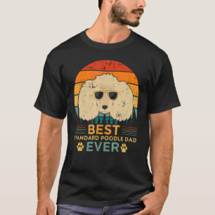 T-shirt Mens Style Rétro Meilleur Poodé Standard Papa Jama