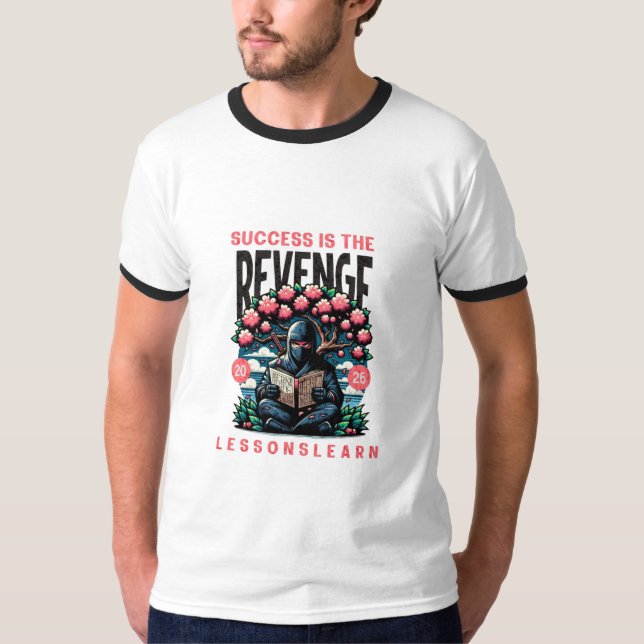 T-SHIRT MEN'S SUCCESS REVENGE LESSONS LEARN RINGER TEE (Devant)